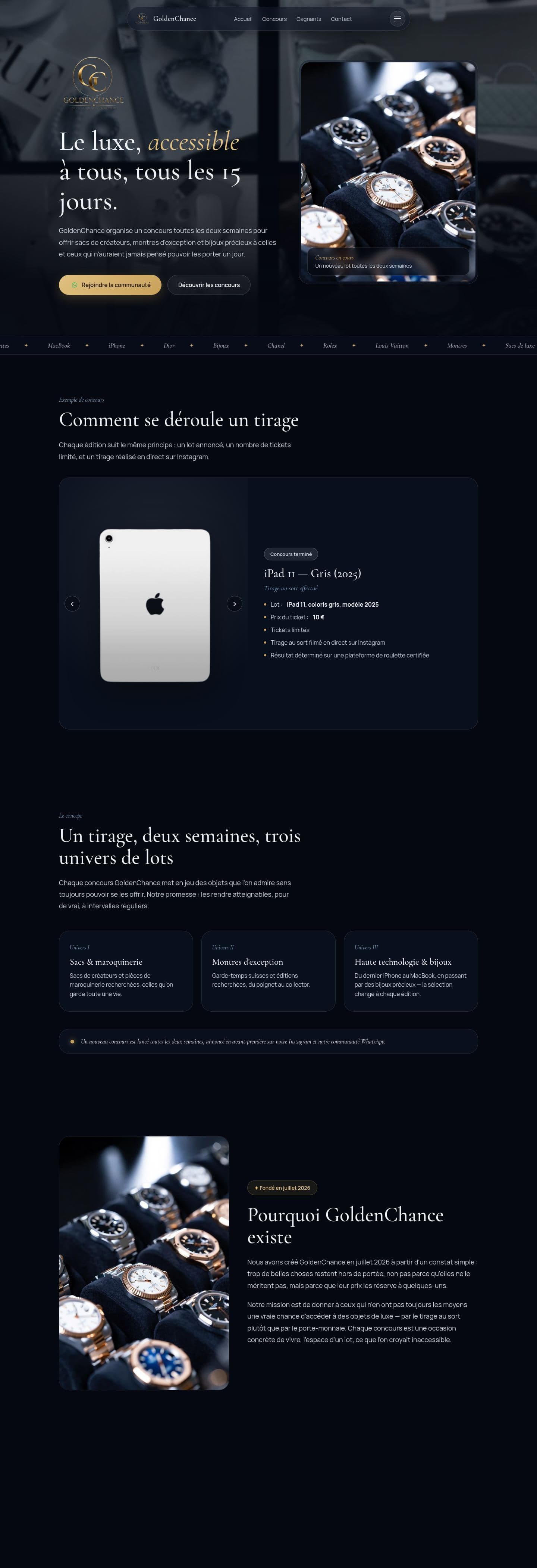 Aperçu du site GoldenChance